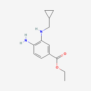 molecular formula C13H18N2O2 B7973619 Ethyl 4-amino-3-(cyclopropylmethylamino)benzoate 