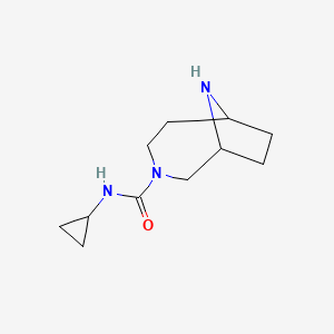 molecular formula C11H19N3O B7973916 N-cyclopropyl-3,9-diazabicyclo[4.2.1]nonane-3-carboxamide 