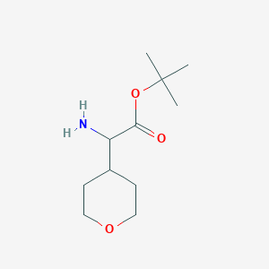 molecular formula C11H21NO3 B7974168 tert-Butyl 2-amino-2-(tetrahydro-2H-pyran-4-yl)acetate 