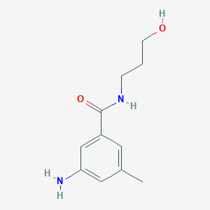 molecular formula C11H16N2O2 B7975133 3-Amino-N-(3-hydroxypropyl)-5-methylbenzamide 