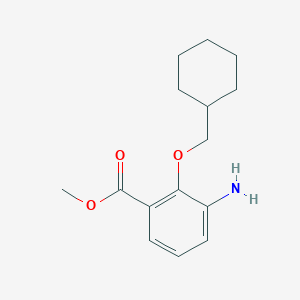 molecular formula C15H21NO3 B7975375 Methyl 3-amino-2-(cyclohexylmethoxy)benzoate 