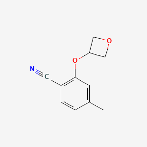molecular formula C11H11NO2 B7975801 4-Methyl-2-(oxetan-3-yloxy)benzonitrile 