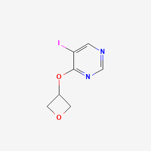 molecular formula C7H7IN2O2 B7975813 5-Iodo-4-(oxetan-3-yloxy)pyrimidine 