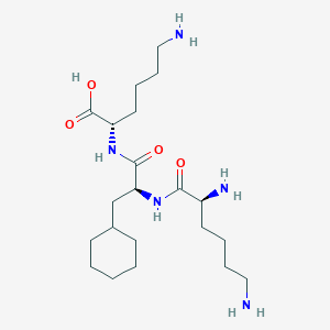 molecular formula C21H41N5O4 B079759 (2S)-6-amino-2-[[(2S)-3-cyclohexyl-2-[[(2S)-2,6-diaminohexanoyl]amino]propanoyl]amino]hexanoic acid CAS No. 12271-05-5