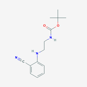 molecular formula C14H19N3O2 B7976543 tert-butyl N-[2-(2-cyanoanilino)ethyl]carbamate 
