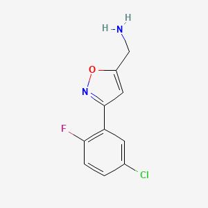 [3-(5-Chloro-2-fluorophenyl)-1,2-oxazol-5-yl]methanamine
