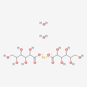 molecular formula C12H24FeO15 B079768 Iron(2+);2,3,4,5,6-pentahydroxyhexanoate;dihydrate CAS No. 12389-15-0
