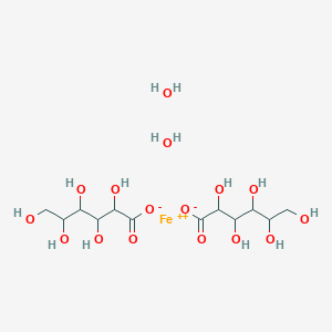 molecular formula C12H26FeO16 B079768 Iron(2+);2,3,4,5,6-pentahydroxyhexanoate;dihydrate CAS No. 12389-15-0