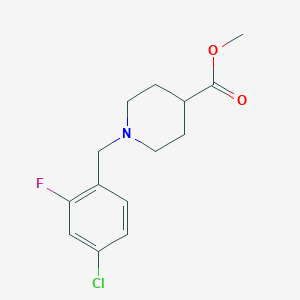 molecular formula C14H17ClFNO2 B7976870 Methyl 1-(4-chloro-2-fluorobenzyl)piperidine-4-carboxylate CAS No. 1443353-90-9