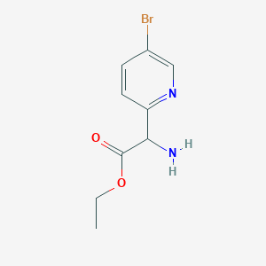 molecular formula C9H11BrN2O2 B7976888 Ethyl 2-amino-2-(5-bromopyridin-2-yl)acetate 