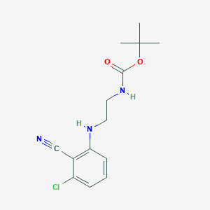molecular formula C14H18ClN3O2 B7977191 tert-butyl N-[2-(3-chloro-2-cyanoanilino)ethyl]carbamate 