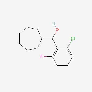 molecular formula C14H18ClFO B7977494 Cycloheptyl (2-chloro-6-fluorophenyl)methanol 
