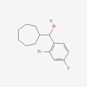 molecular formula C14H18BrFO B7977531 Cycloheptyl (2-bromo-4-fluorophenyl)methanol 