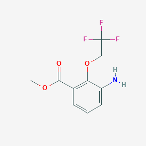 molecular formula C10H10F3NO3 B7977994 Methyl 3-amino-2-(2,2,2-trifluoroethoxy)benzoate 