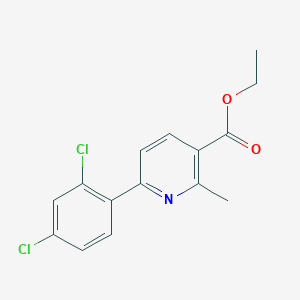 molecular formula C15H13Cl2NO2 B7978699 Ethyl 6-(2,4-dichlorophenyl)-2-methylpyridine-3-carboxylate CAS No. 23148-44-9