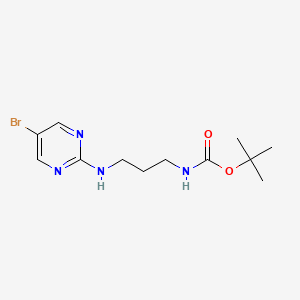 molecular formula C12H19BrN4O2 B7978766 tert-Butyl (3-((5-bromopyrimidin-2-yl)amino)propyl)carbamate 