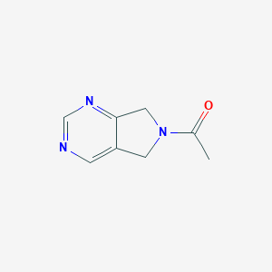 molecular formula C8H9N3O B079790 1-(5,7-Dihydro-6H-pyrrolo[3,4-d]pyrimidin-6-yl)ethan-1-one CAS No. 13925-33-2