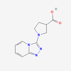 molecular formula C11H12N4O2 B7979211 1-[1,2,4]Triazolo[4,3-a]pyridin-3-yl-3-pyrrolidinecarboxylic acid 