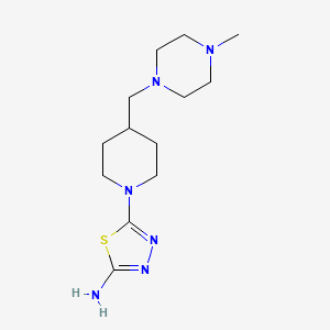 molecular formula C13H24N6S B7979253 5-{4-[(4-Methylpiperazin-1-yl)methyl]piperidin-1-yl}-1,3,4-thiadiazol-2-amine 