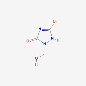 molecular formula C3H4BrN3O2 B7979351 5-bromo-2-(hydroxymethyl)-1H-1,2,4-triazol-3-one 