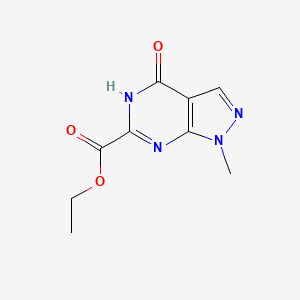 molecular formula C9H10N4O3 B7979361 ethyl 1-methyl-4-oxo-4,5-dihydro-1H-pyrazolo[3,4-d]pyrimidine-6-carboxylate 