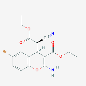 molecular formula C17H17BrN2O5 B7979453 ethyl (4R)-2-amino-6-bromo-4-[(1R)-1-cyano-2-ethoxy-2-oxoethyl]-4H-chromene-3-carboxylate 