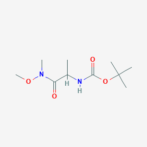molecular formula C10H20N2O4 B7979677 tert-butyl (1-(methoxy(methyl)amino)-1-oxopropan-2-yl)carbamate 