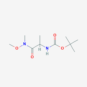 molecular formula C10H20N2O4 B7979677 tert-Butyl 2-(methoxy(methyl)amino)-1-methyl-2-oxoethylcarbamate 