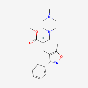 molecular formula C20H27N3O3 B7979799 Methyl 3-(5-methyl-3-phenyl-4-isoxazolyl)-2-[(4-methyl-1-piperazinyl)methyl]propanoate 
