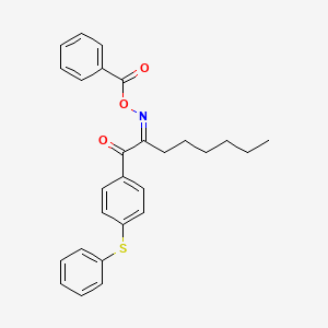 molecular formula C27H27NO3S B7979918 2-((Benzoyloxy)imino)-1-(4-(phenylthio)phenyl)octan-1-one 