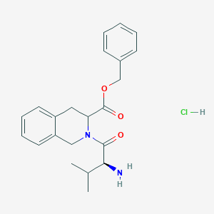 molecular formula C22H27ClN2O3 B7980084 benzyl 2-((S)-2-amino-3-methylbutanoyl)-1,2,3,4-tetrahydroisoquinoline-3-carboxylate hydrochloride 