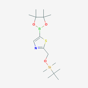 2-(((tert-Butyldimethylsilyl)oxy)methyl)-5-(4,4,5,5-tetramethyl-1,3,2-dioxaborolan-2-yl)thiazole
