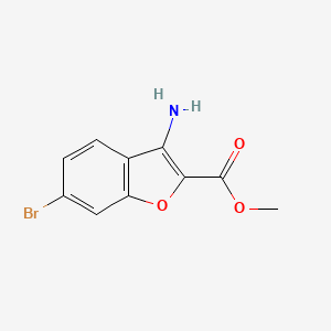 molecular formula C10H8BrNO3 B7980455 Methyl 3-amino-6-bromobenzofuran-2-carboxylate 