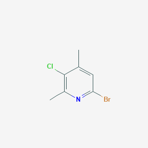 molecular formula C7H7BrClN B7980876 6-Bromo-3-chloro-2,4-dimethylpyridine 