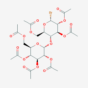 molecular formula C26H35BrO17 B7980897 (2R,3R,4S,5R,6R)-2-(Acetoxymethyl)-6-(((2R,3R,4S,5R,6R)-4,5-diacetoxy-2-(acetoxymethyl)-6-bromotetrahydro-2H-pyran-3-yl)oxy)tetrahydro-2H-pyran-3,4,5-triyl triacetate 