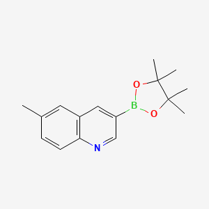 molecular formula C16H20BNO2 B7980922 6-Methyl-3-(4,4,5,5-tetramethyl-1,3,2-dioxaborolan-2-YL)quinoline 