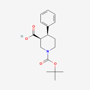 molecular formula C17H23NO4 B7980945 (3S,4S)-1-(tert-Butoxycarbonyl)-4-phenylpiperidine-3-carboxylic acid 