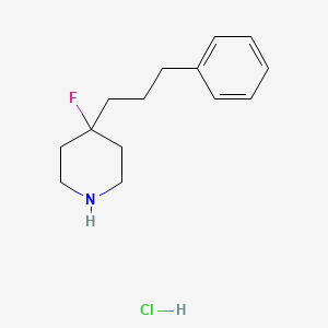 molecular formula C14H21ClFN B7981167 4-Fluoro-4-(3-phenylpropyl)piperidine hydrochloride 