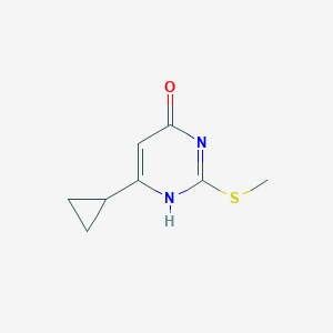 molecular formula C8H10N2OS B7981215 6-cyclopropyl-2-methylsulfanyl-1H-pyrimidin-4-one 