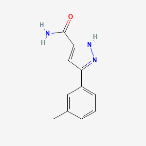 molecular formula C11H11N3O B7981504 3-(m-Tolyl)-1H-pyrazole-5-carboxamide 