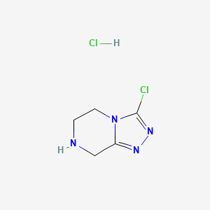 molecular formula C5H8Cl2N4 B7981736 3-Chloro-5,6,7,8-tetrahydro-[1,2,4]triazolo[4,3-a]pyrazine hydrochloride 