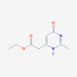 molecular formula C9H12N2O3 B7981771 ethyl 2-(2-methyl-4-oxo-1H-pyrimidin-6-yl)acetate 