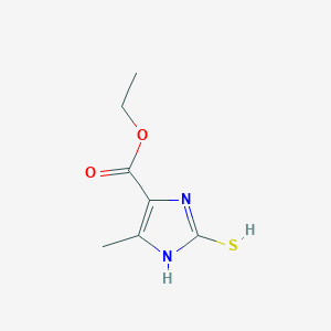molecular formula C7H10N2O2S B7981785 ethyl 5-methyl-2-sulfanyl-1H-imidazole-4-carboxylate 