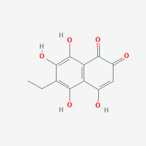 molecular formula C12H10O6 B079818 6-Ethyl-4,5,7,8-tetrahydroxynaphthalene-1,2-dione CAS No. 13378-91-1