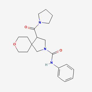 molecular formula C20H27N3O3 B7981819 N-Phenyl-4-(pyrrolidine-1-carbonyl)-8-oxa-2-azaspiro[4.5]decane-2-carboxamide 