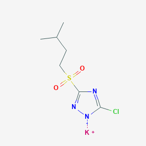 molecular formula C7H11ClKN3O2S B7981879 potassium;3-chloro-5-(3-methylbutylsulfonyl)-1,4-diaza-2-azanidacyclopenta-3,5-diene 