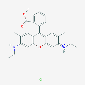 molecular formula C27H29ClN2O3 B7982074 (Z)-ethyl-[6-(ethylamino)-9-(2-methoxycarbonylphenyl)-2,7-dimethylxanthen-3-ylidene]azanium;chloride 