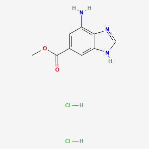 molecular formula C9H11Cl2N3O2 B7982638 Methyl 7-amino-1H-benzo[d]imidazole-5-carboxylate dihydrochloride 