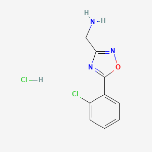 molecular formula C9H9Cl2N3O B7982864 [5-(2-Chlorophenyl)-1,2,4-oxadiazol-3-yl]methanamine;hydrochloride 