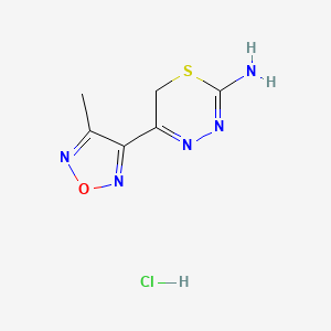 molecular formula C6H8ClN5OS B7982881 5-(4-methyl-1,2,5-oxadiazol-3-yl)-6H-1,3,4-thiadiazin-2-amine;hydrochloride 
